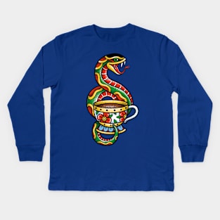 Traditional Snake Tattoo Kids Long Sleeve T-Shirt